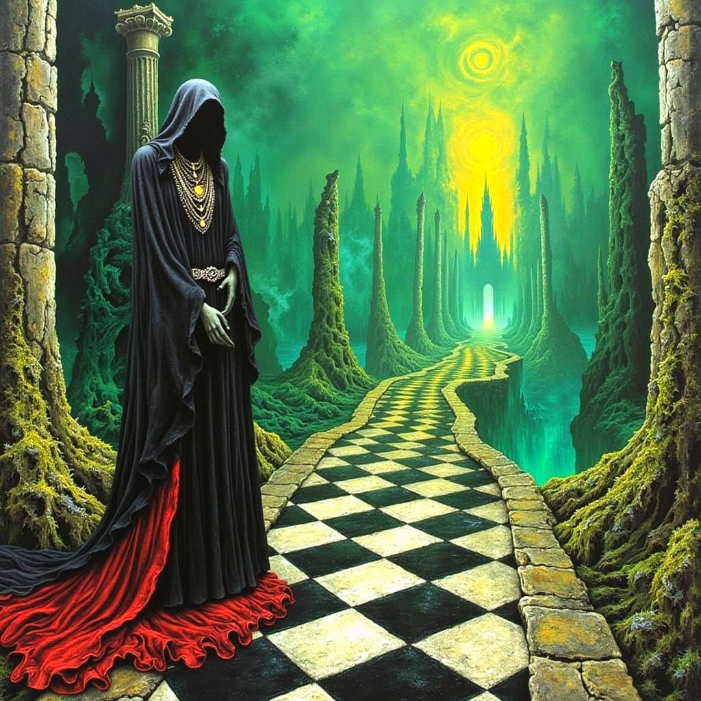 Surreal Checkerboard Path to a Golden City