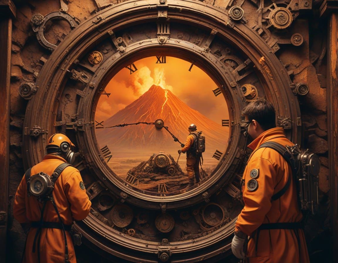 Steampunk Scientists Discover Volcano Clock