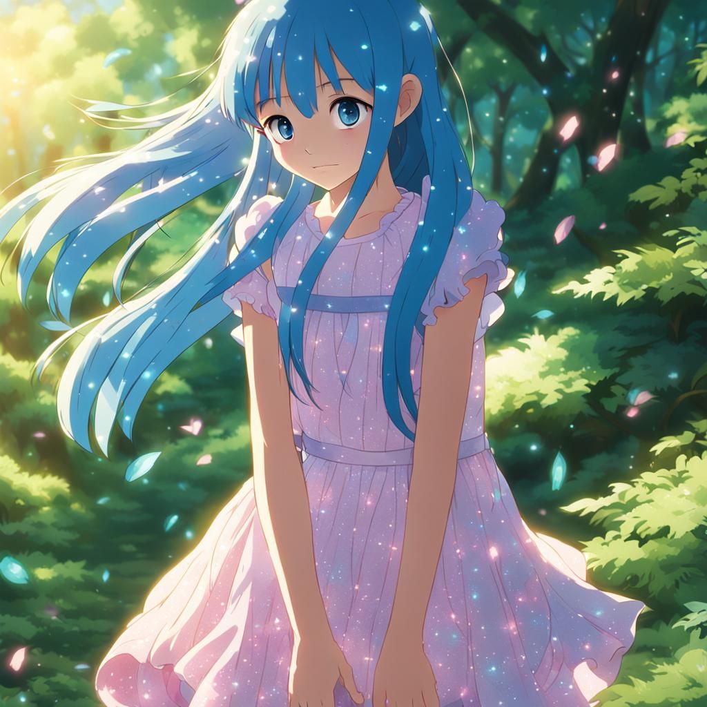 Anime Girl in Pink Dress, Shinkai Style