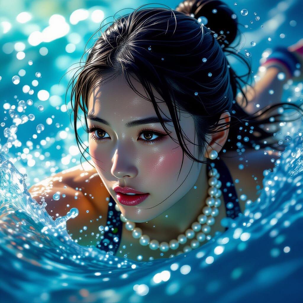 Japanese Pearl Divers in Hyperrealistic Concept Art