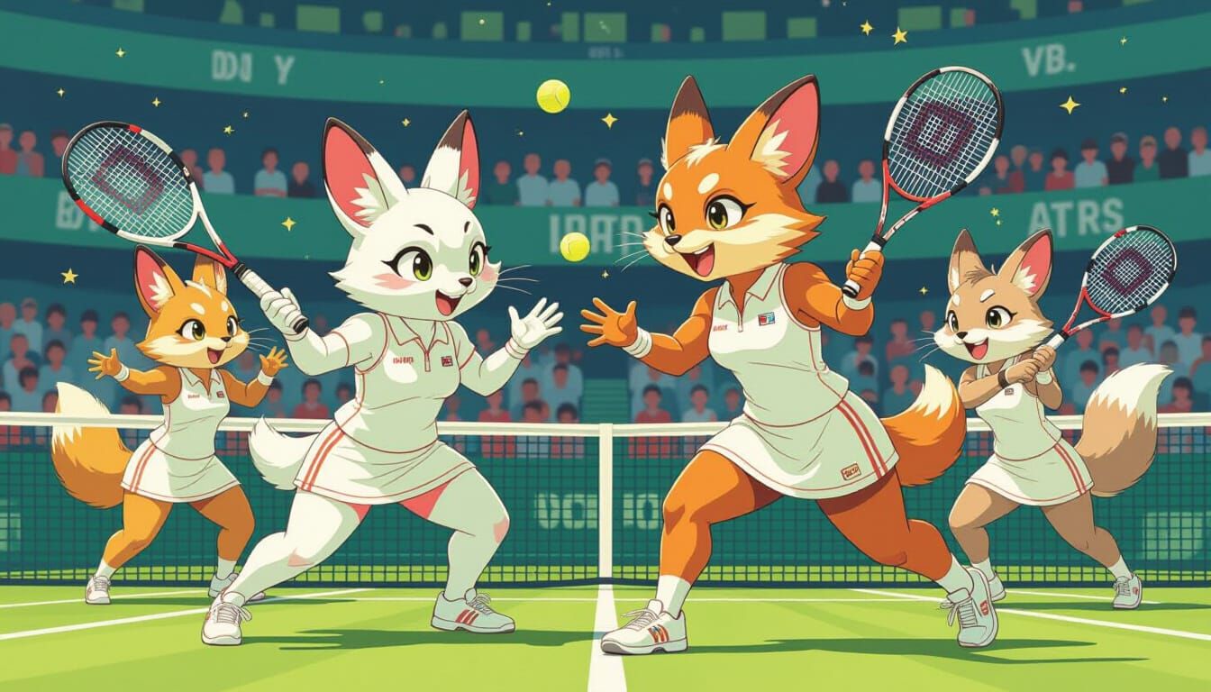 Animals Play Tennis at Wombledon in Digital Art