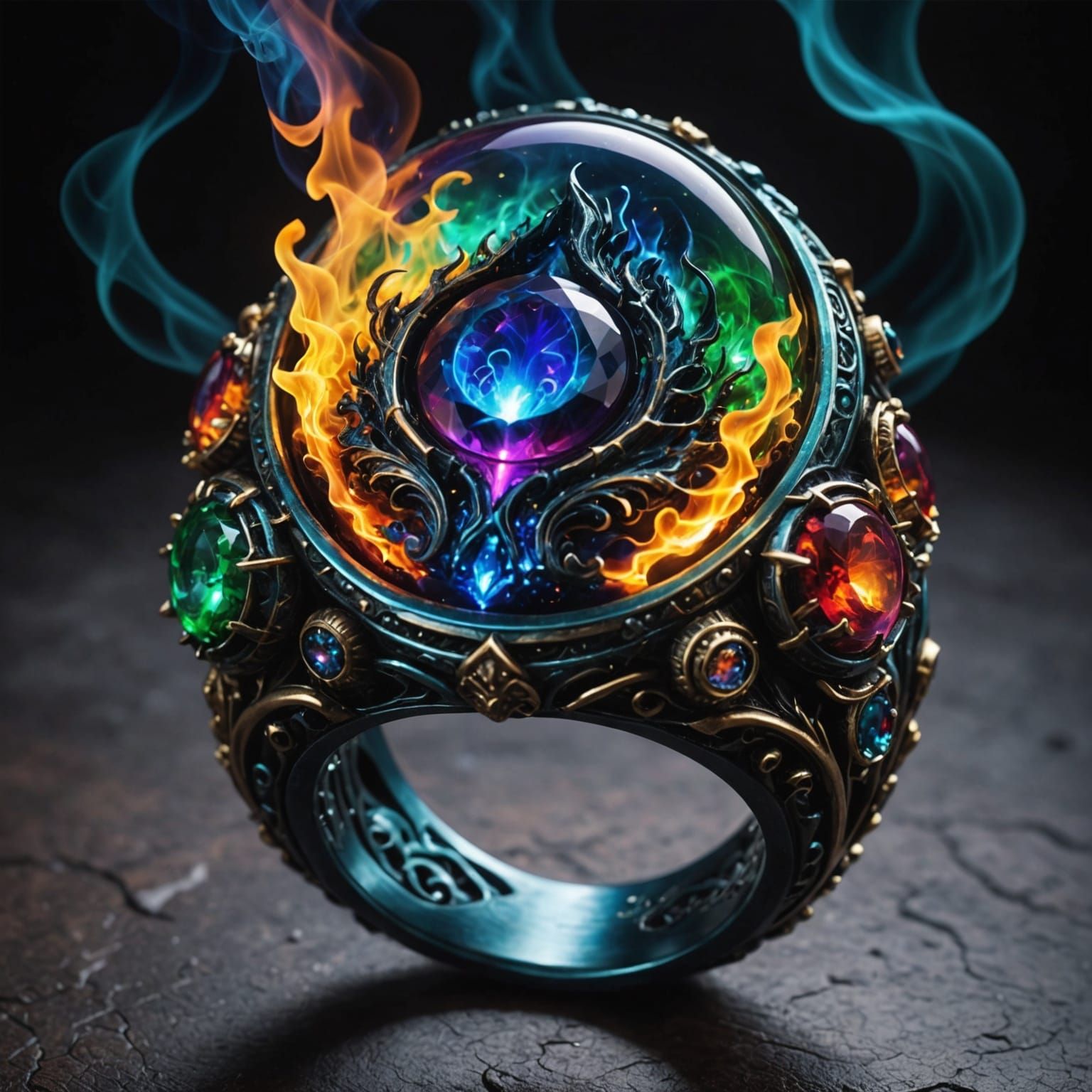 Spectral Reapers Dance Amidst Fiery Smoke