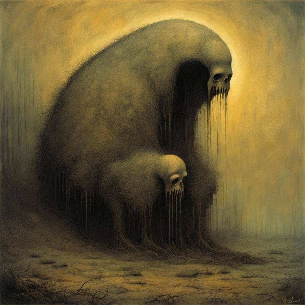 dark creatures, Zdzisław Beksiński