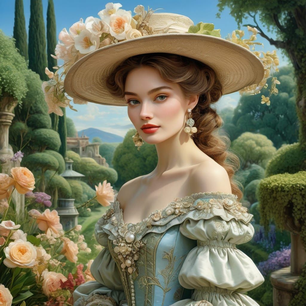 Elegant Noblewoman in 18th Century Attire