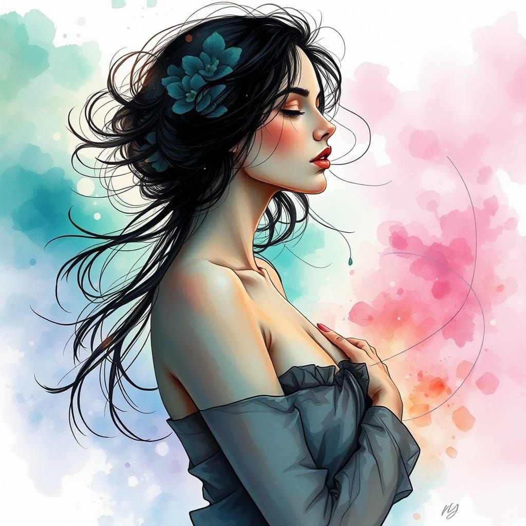 woman in a delicate pose