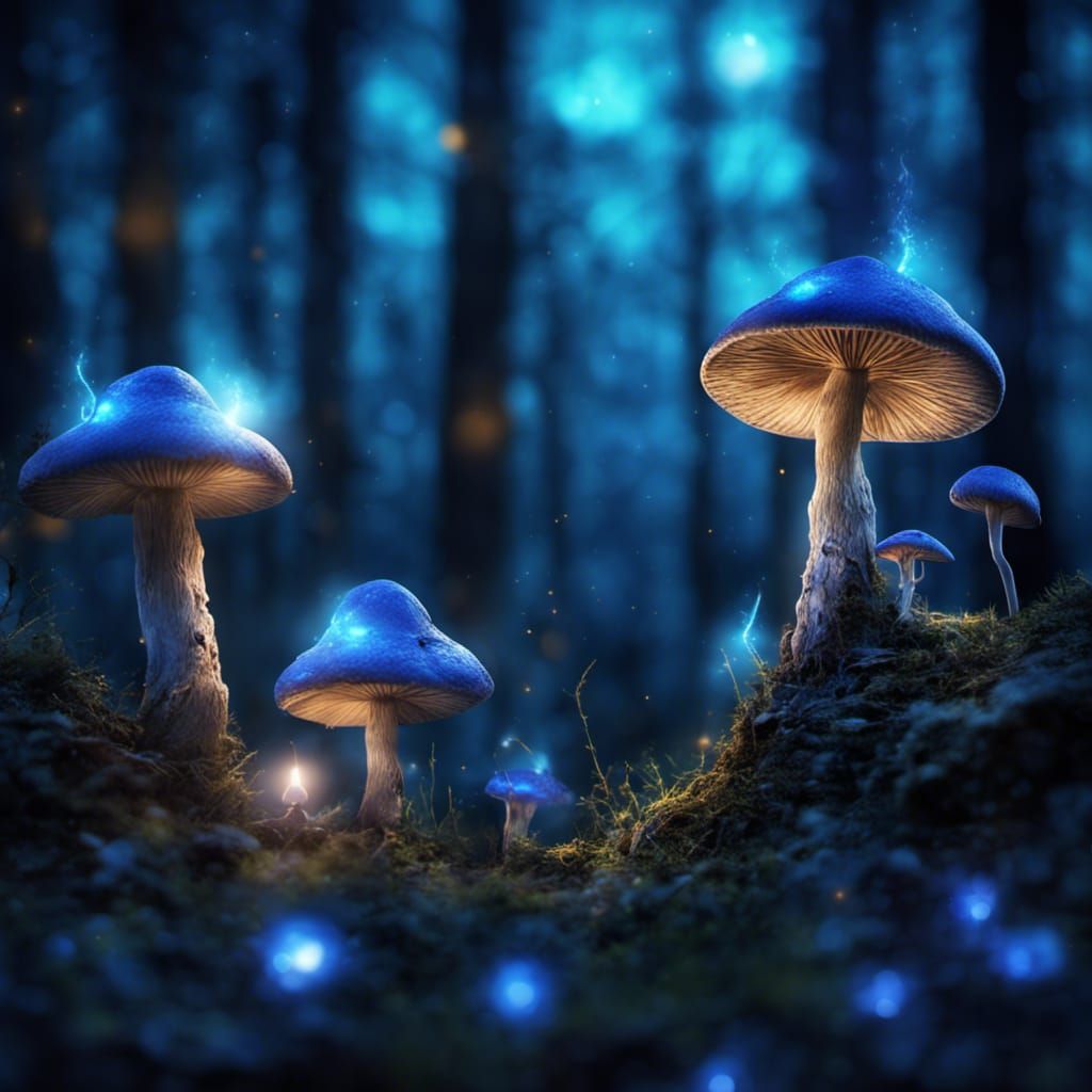 Glowing Mushrooms in Magical Forest Concept Art