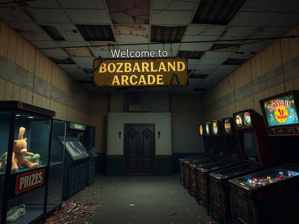 Abandoned Arcade in Steampunk Decay