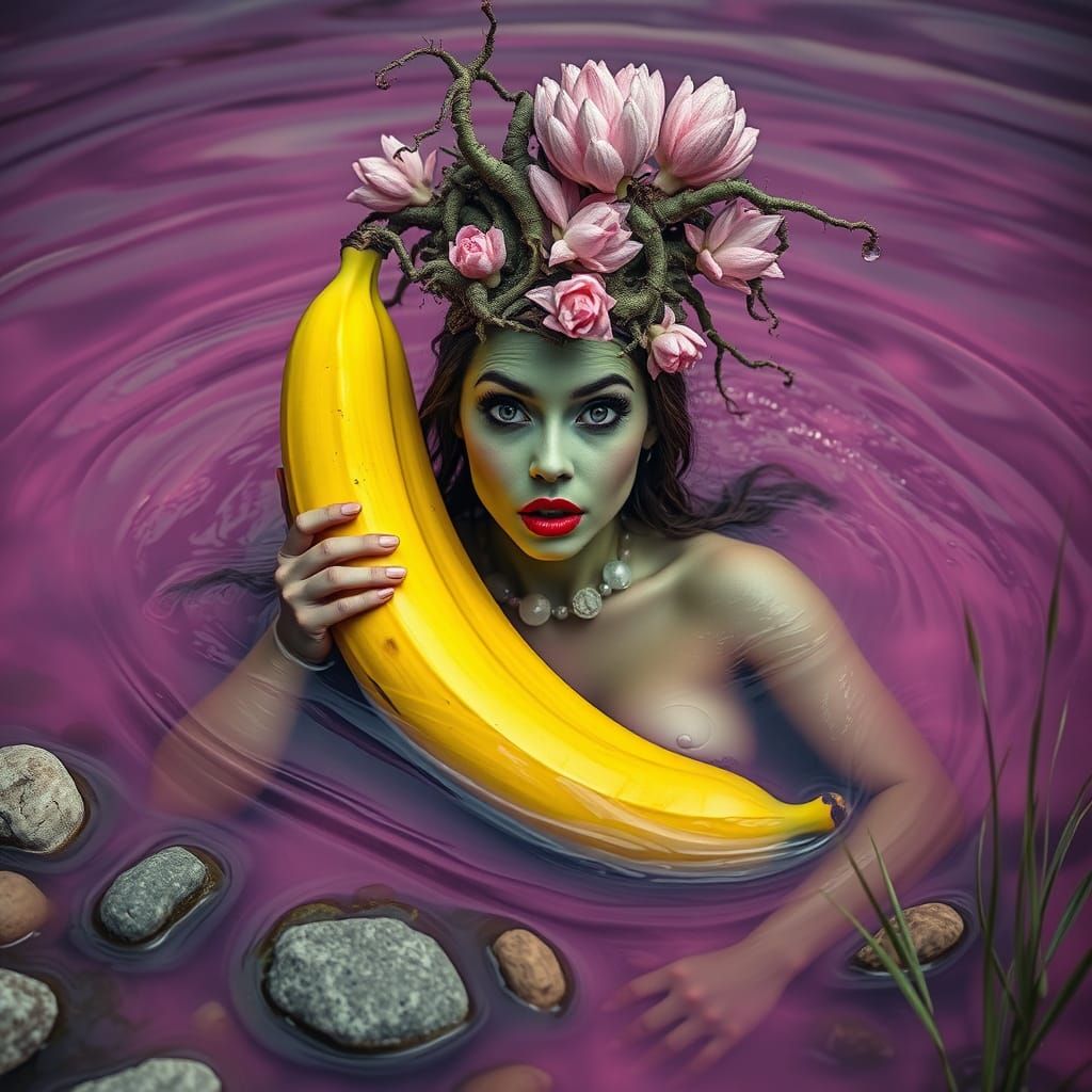 Ethereal Surreal Pinup in a Swampy Oasis