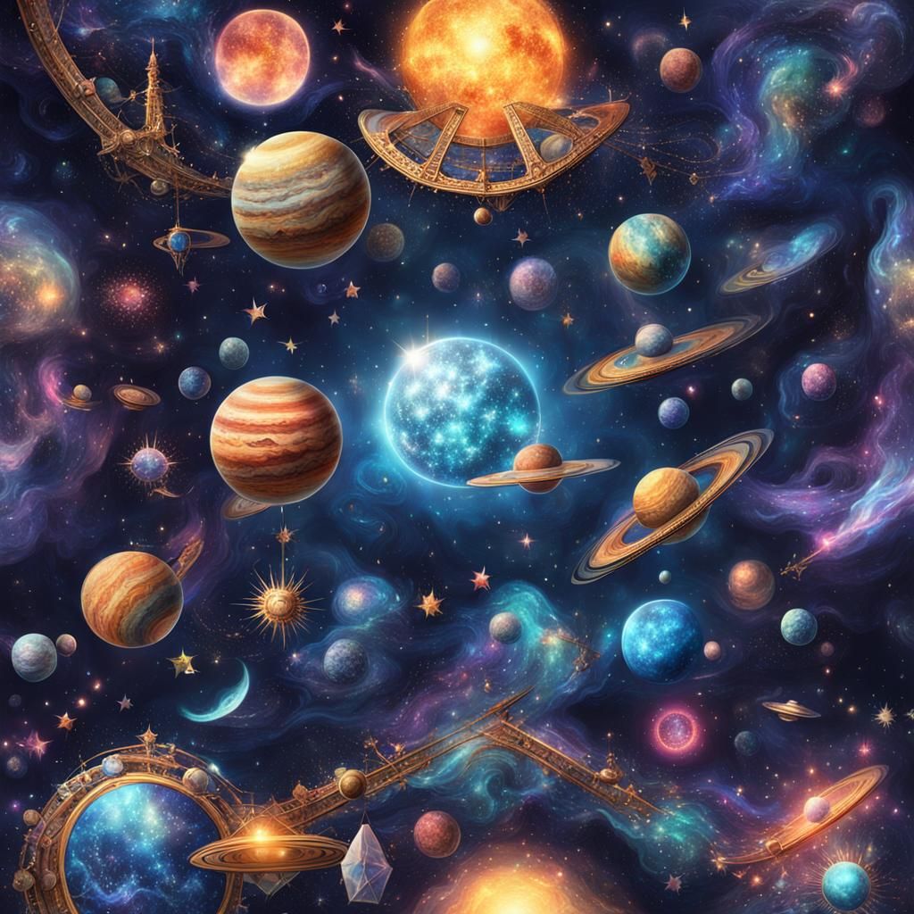 Mysterious Astral Creation in Maximalist Style