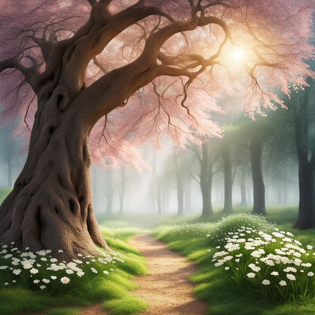 Lush Garden of Dreams: Fantasy Concept Art