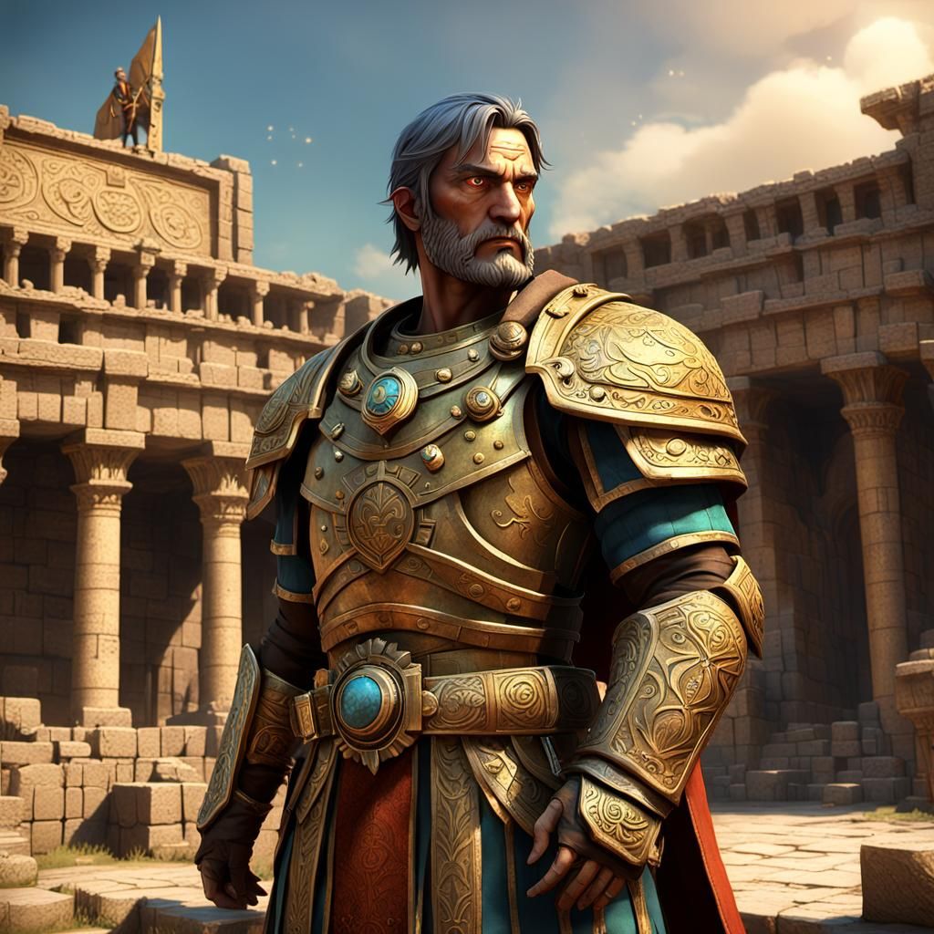 Hannibal Barca in Ancient Carthage: 3D Anime Art