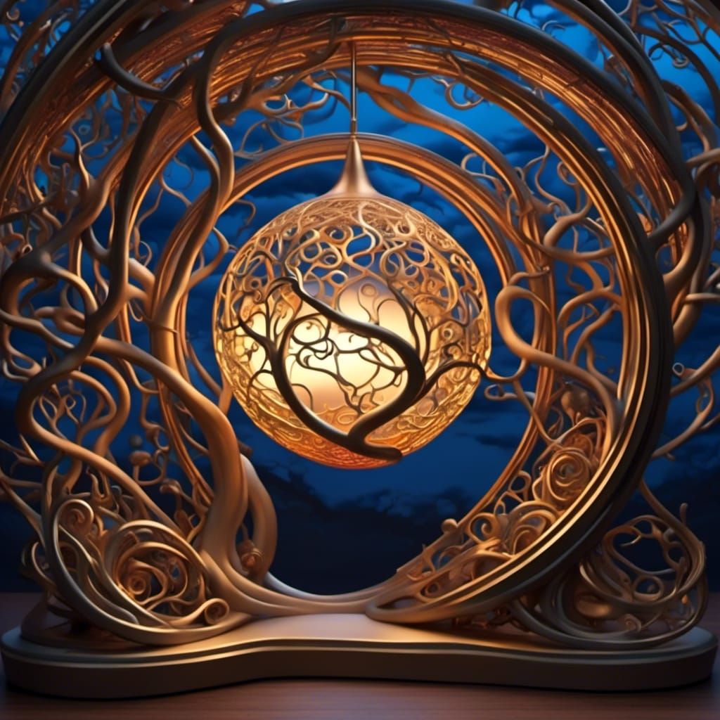 Entangled Lamp: A Surreal Art Piece