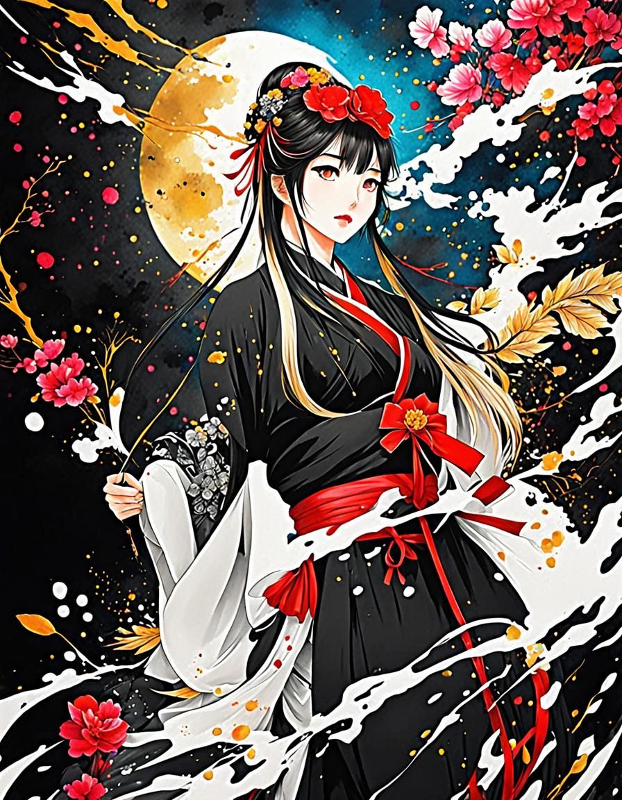 Anime Ink Splatter Art