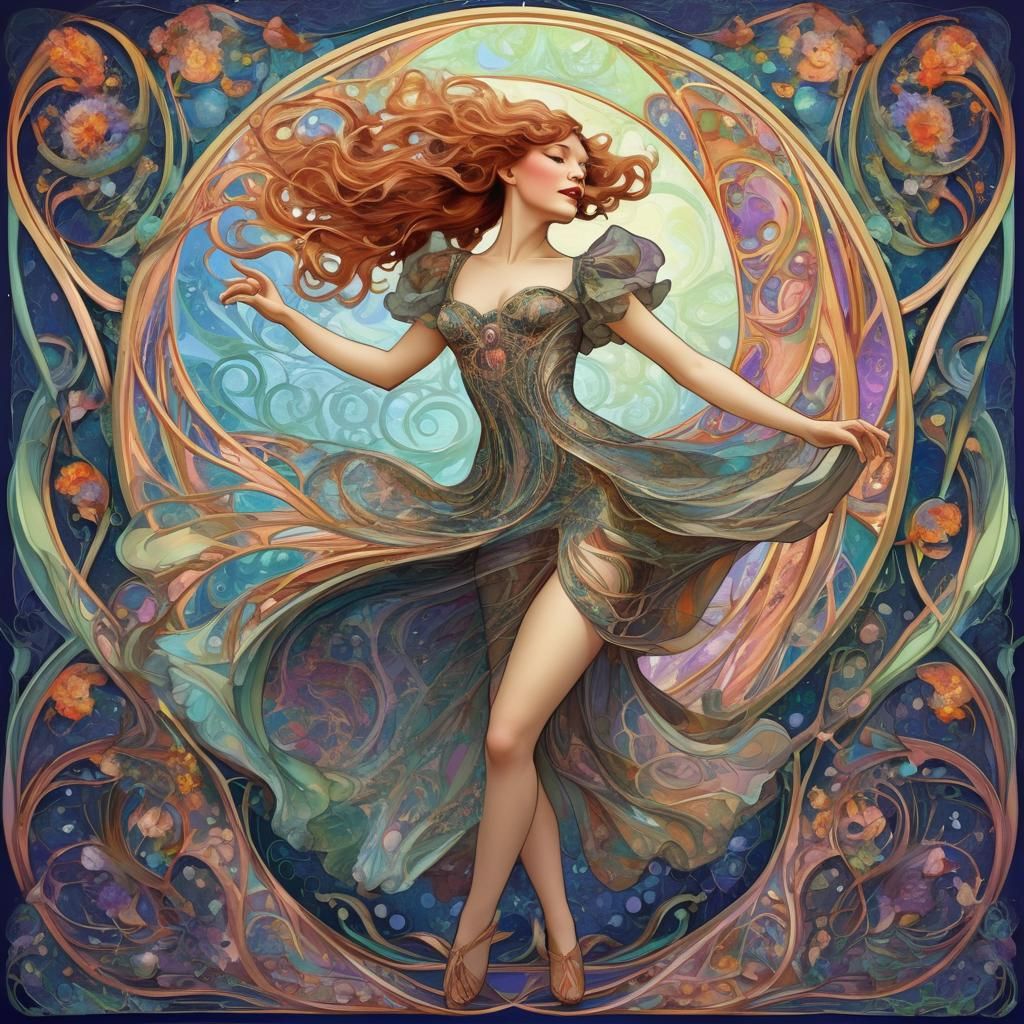 Fractal Art Nouveau Dancer in Paradox