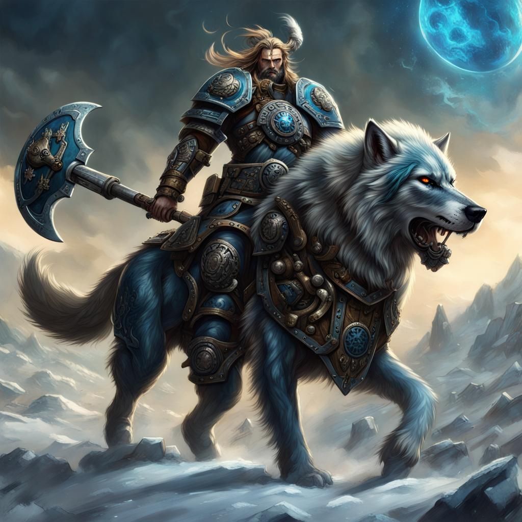 Space Viking Leman Russ on Giant Wolf