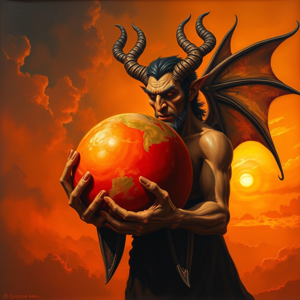Lucifer croque la planète terre comme une pomme