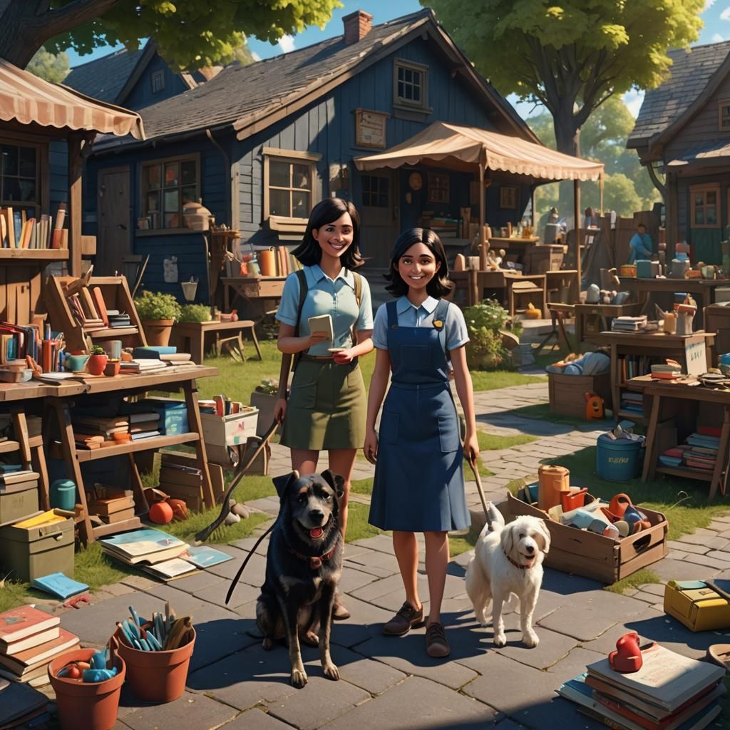 Sunny Yardsale: Detailed Matte Painting in Unreal Engine
