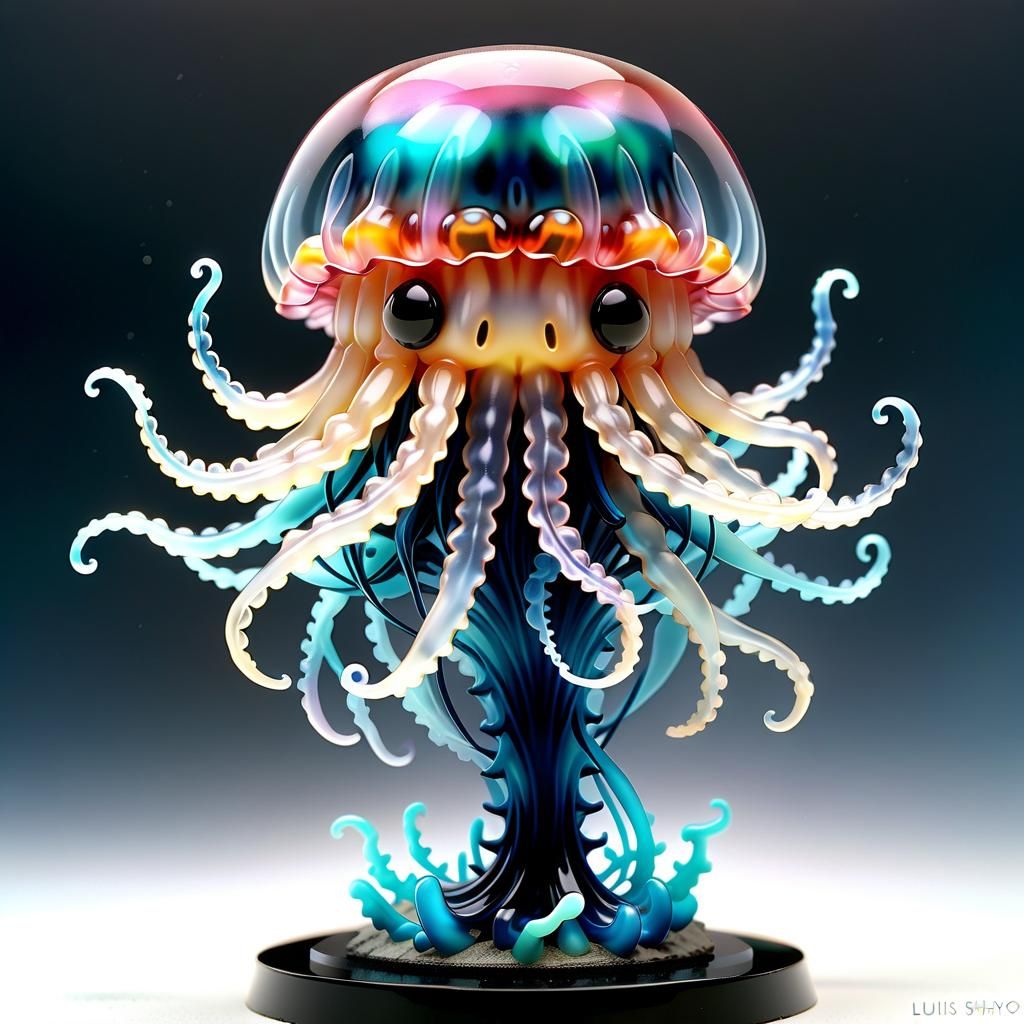 Biopunk Jellyfish Hybrid Bobblehead Figurine