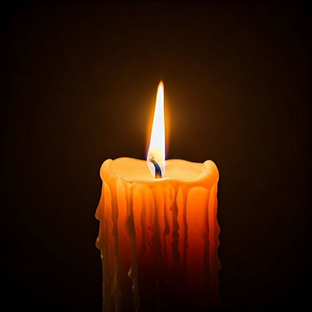 Alcohol Ink Candle Flame in Mellow Orange and Red