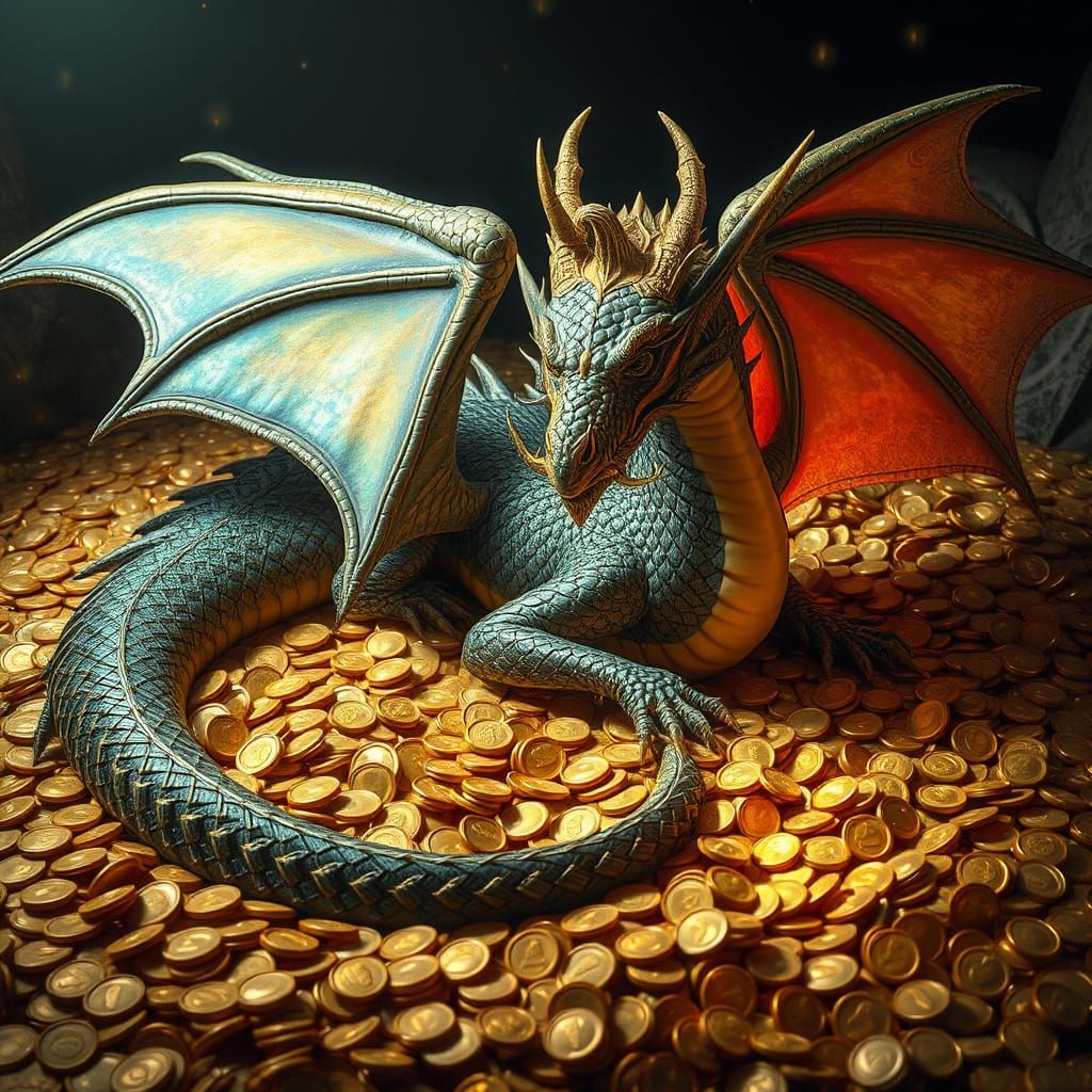 Dragon on Gold Treasure Trove