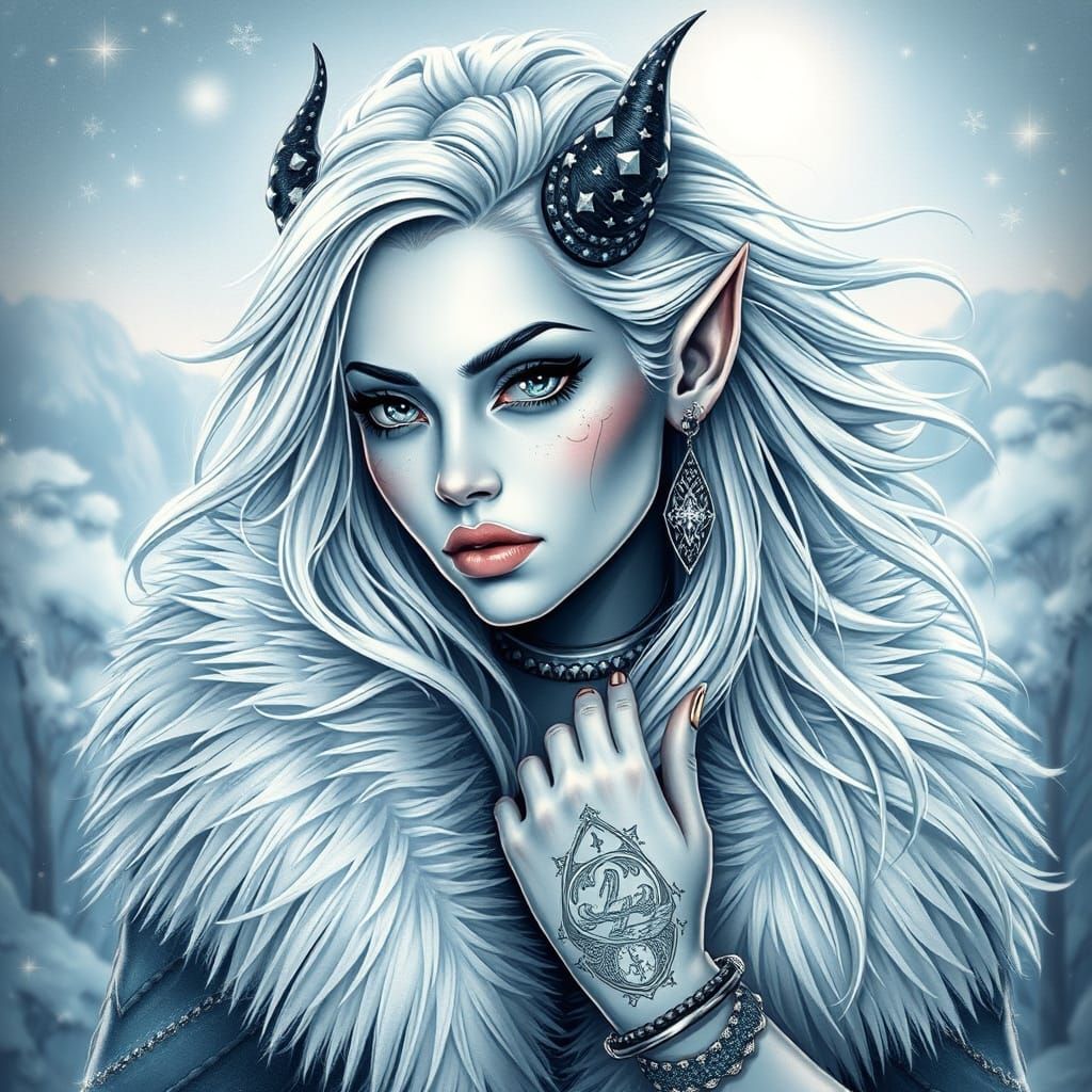 Ethereal Goddess in Winter Wonderland