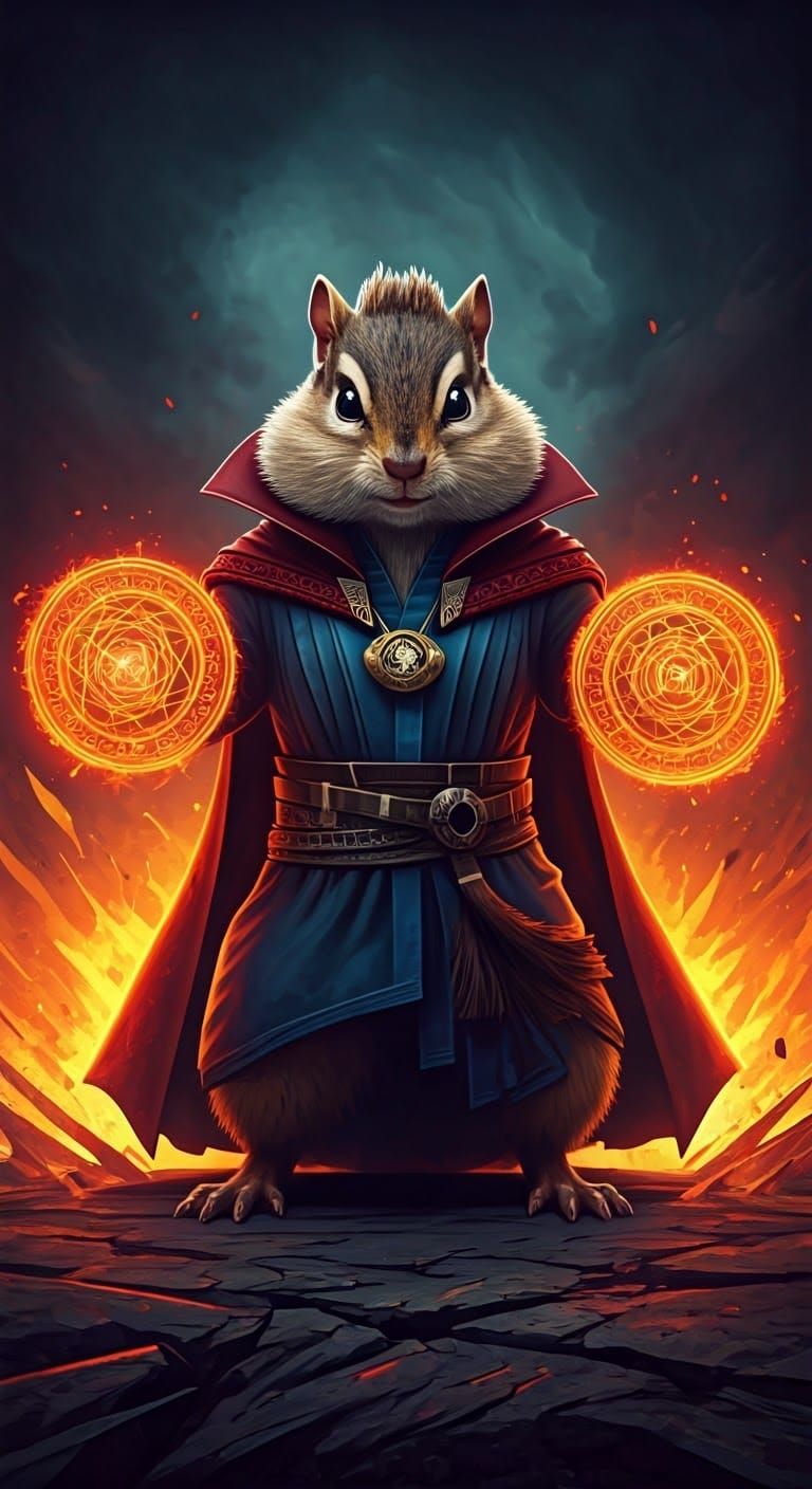 Mystical Chipmunk Warlord with Eye of Agamotto