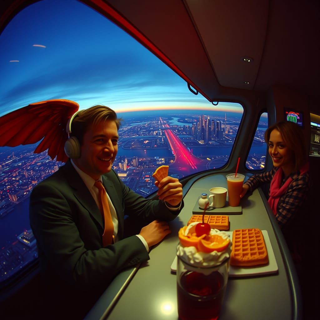 Photorealistic Supermodel Flight Attendants Serve Breakfast ...