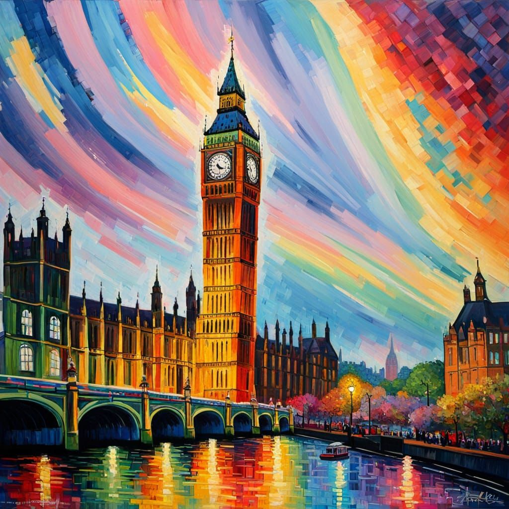 Neo-Expressionist Big Ben Captured in Ethereal Light