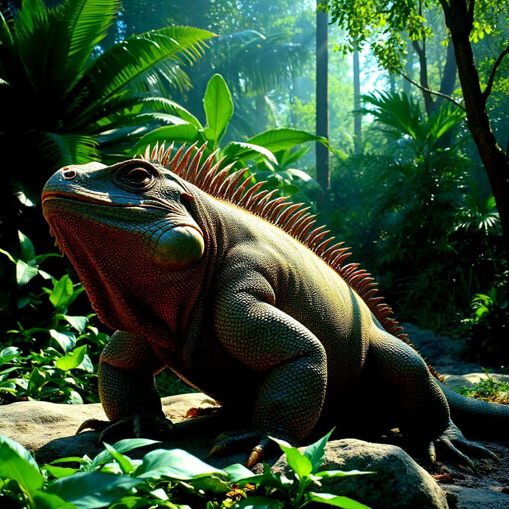 Gigantic Rumbustious Iguana AI Image