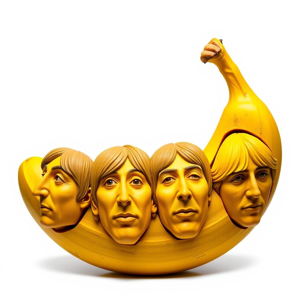 Vibrant Banana Sculpture Honoring the Beatles