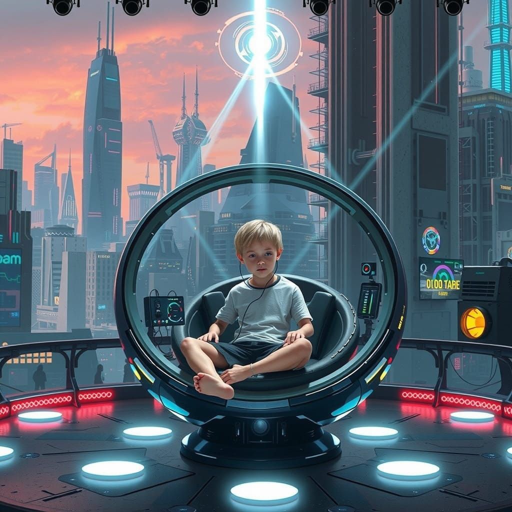 Hyper-Realistic Cyberpunk Spaceship Interior Scene