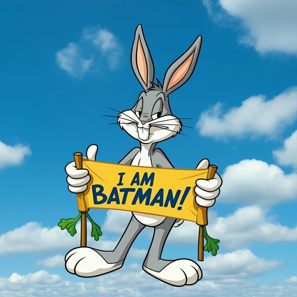 Bugs Bunny Declares “I am Batman!” in Comic Style