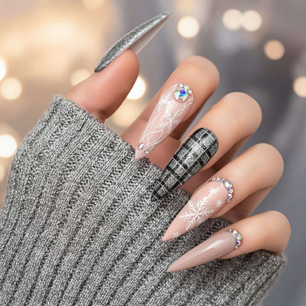 Surreal Nail Art Scene in Impressionist Style