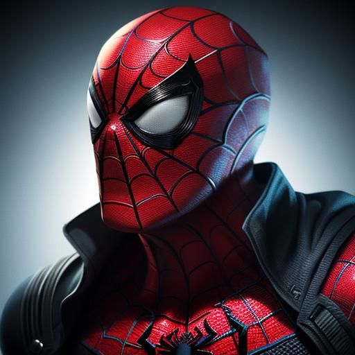 Hyperrealistic Spiderman Hamburger in Splash Art Style