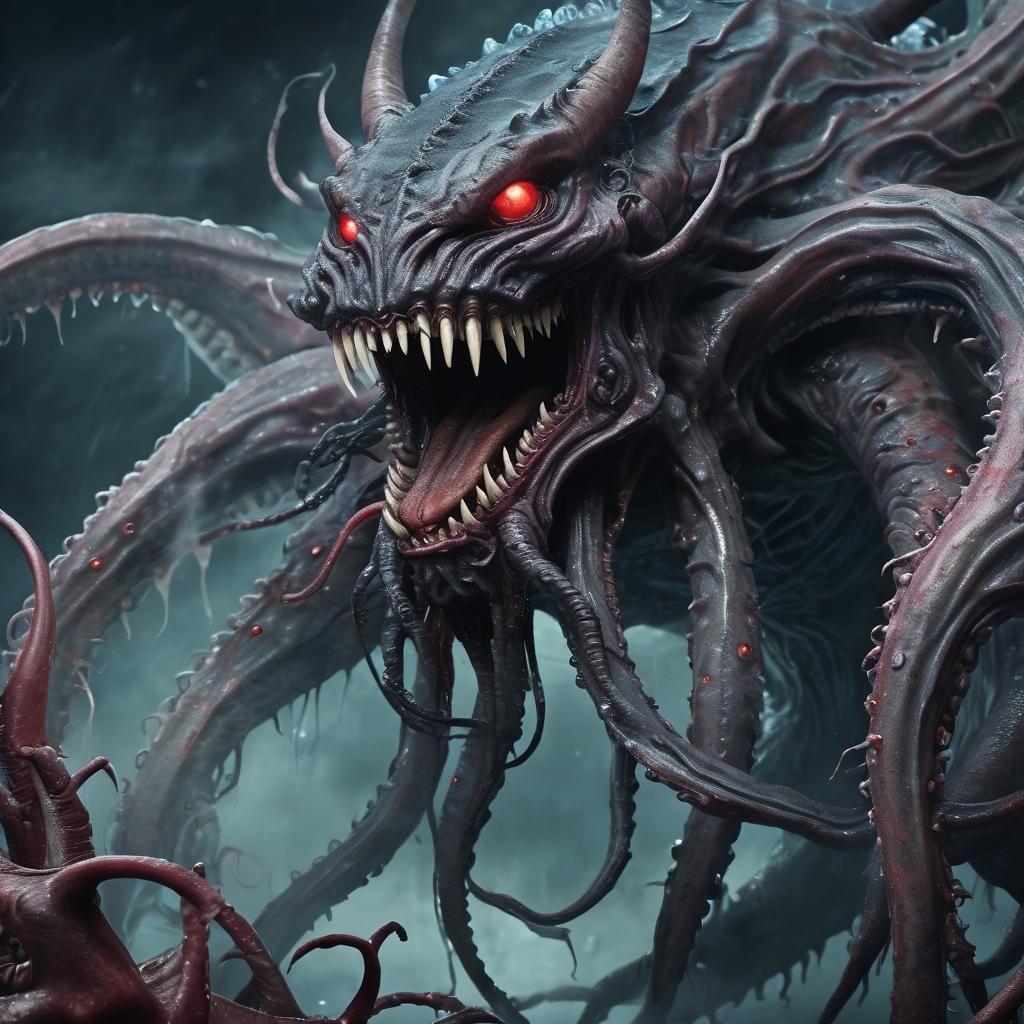 Surreal Monster Cat Octopus Predator Transformation