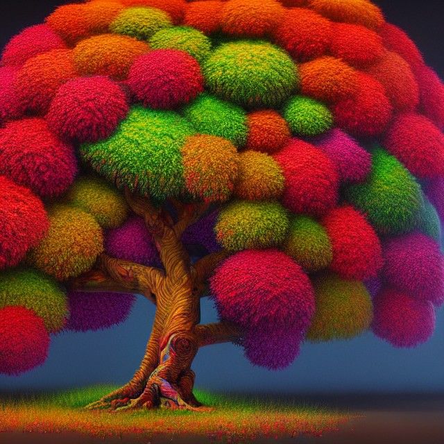 Detailed Digital Painting of a Mysterious Tree in Hyperreali...