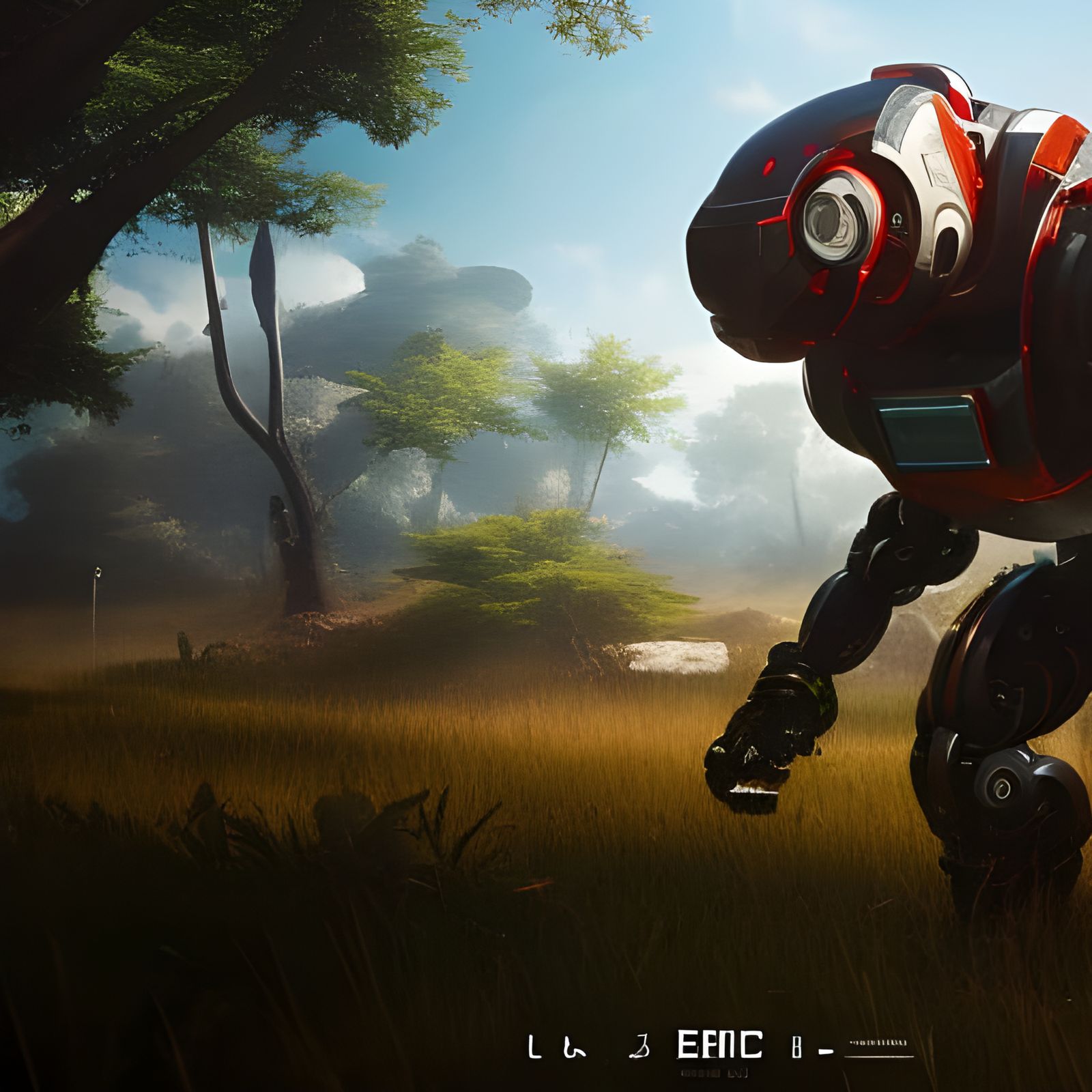 Robot Animals in Detailed 3D Landscape