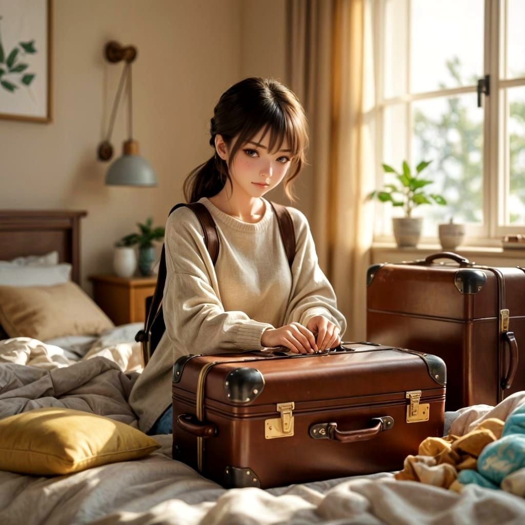 Anime Style 3D Art of Packing Up