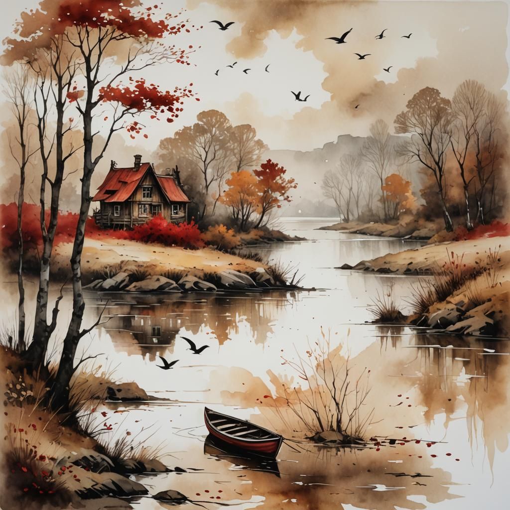 Autumn by the river