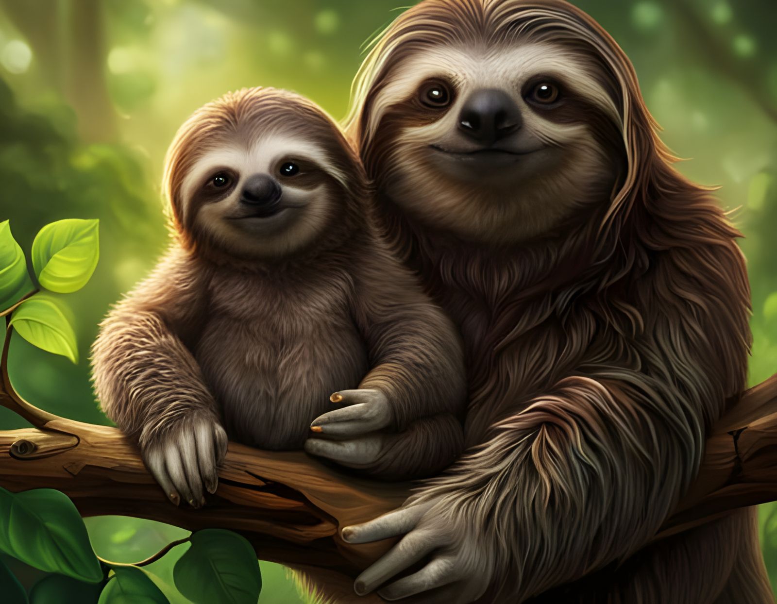 Sloth Family Portrait