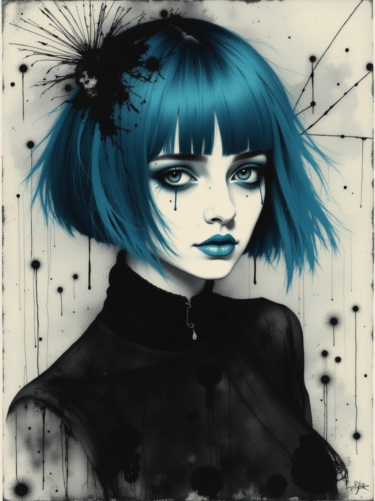 Ethereal Young Woman in Darkwater Dreamscapes