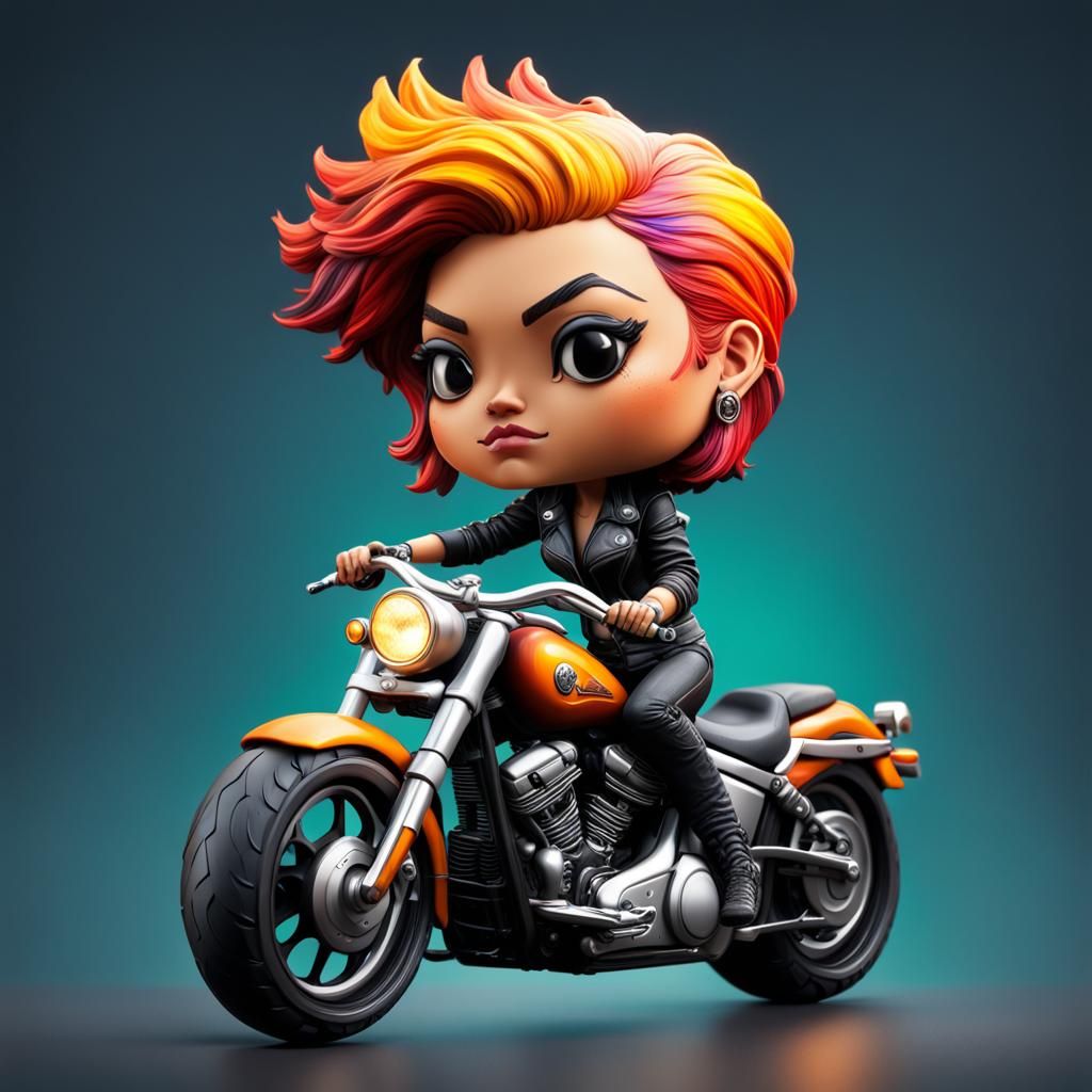 a bobble head of a biker chick