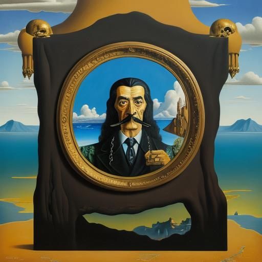 Surreal Melting Face in Dali Style