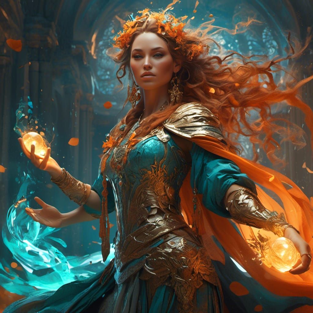 Goddess of Healing Light: Art Nouveau Concept Art