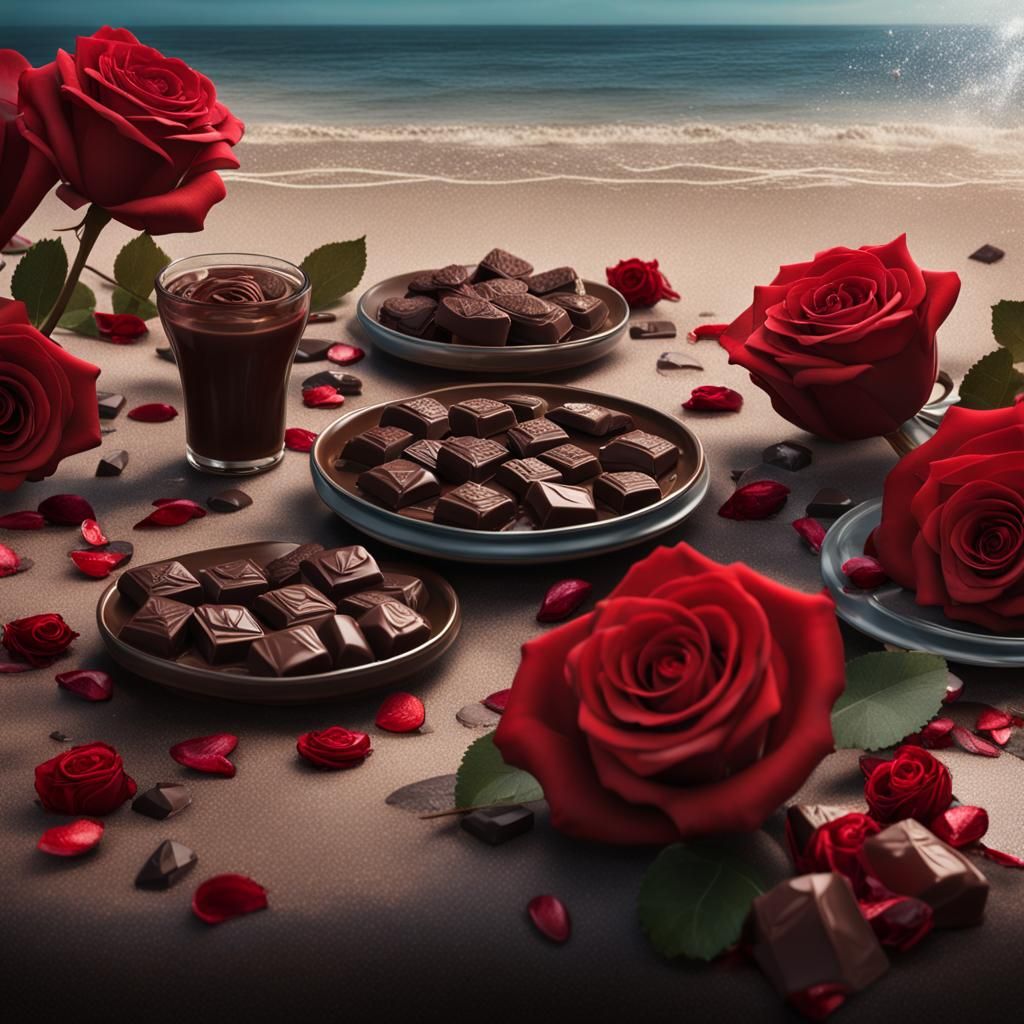 Red Roses and Chocolate Candies: Fantasy Concept Art