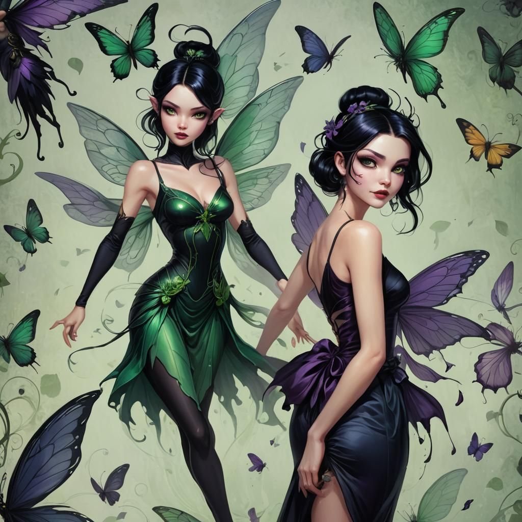 Fairy with Silky Dress in Fantasy Concept Art