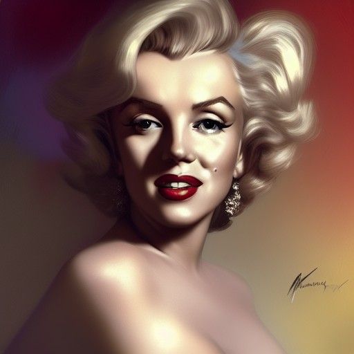 Marilyn Monroe Portrait in Art Nouveau Style