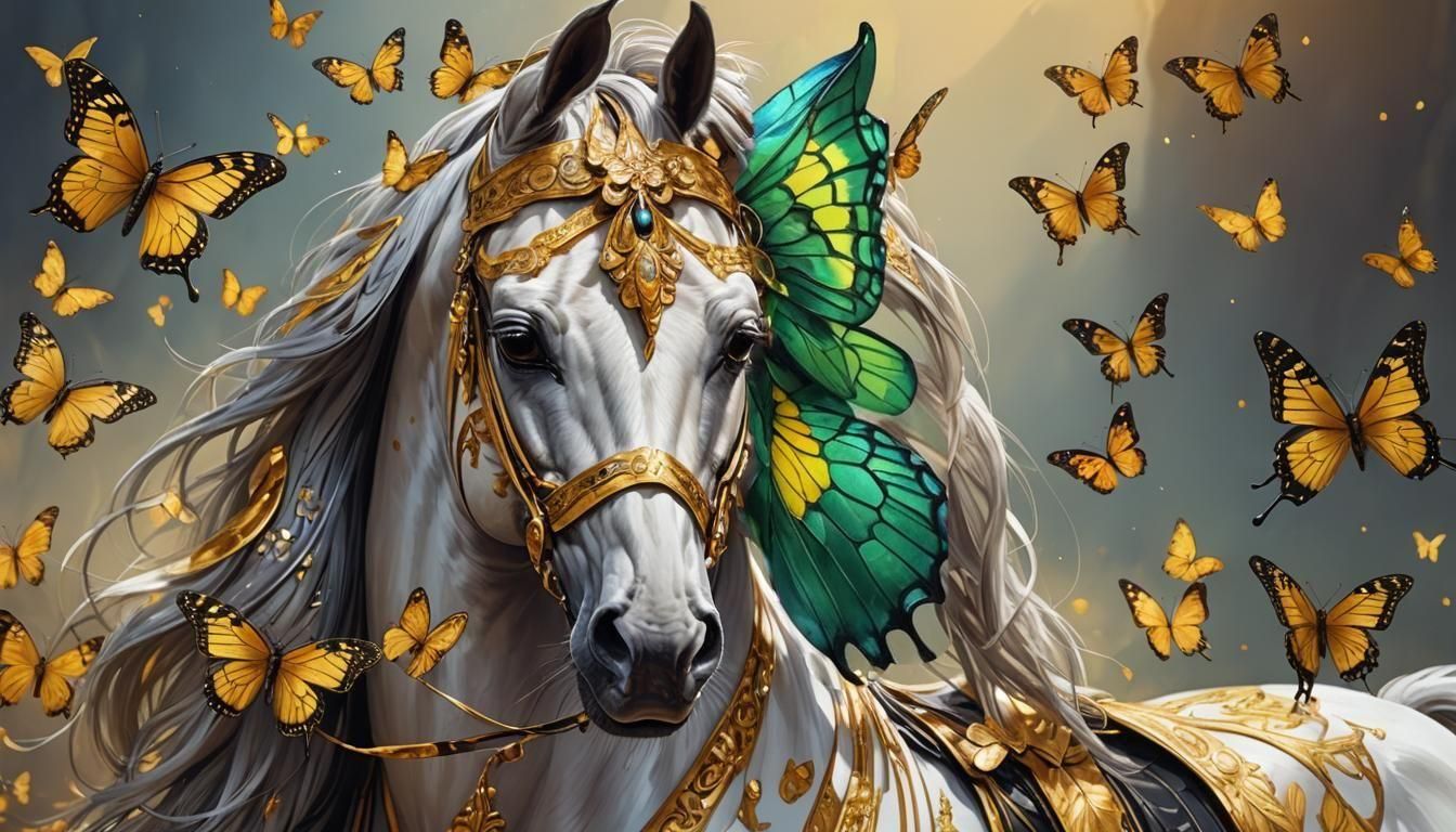 Hybrid Arabian Horse Butterfly with Matching Wings