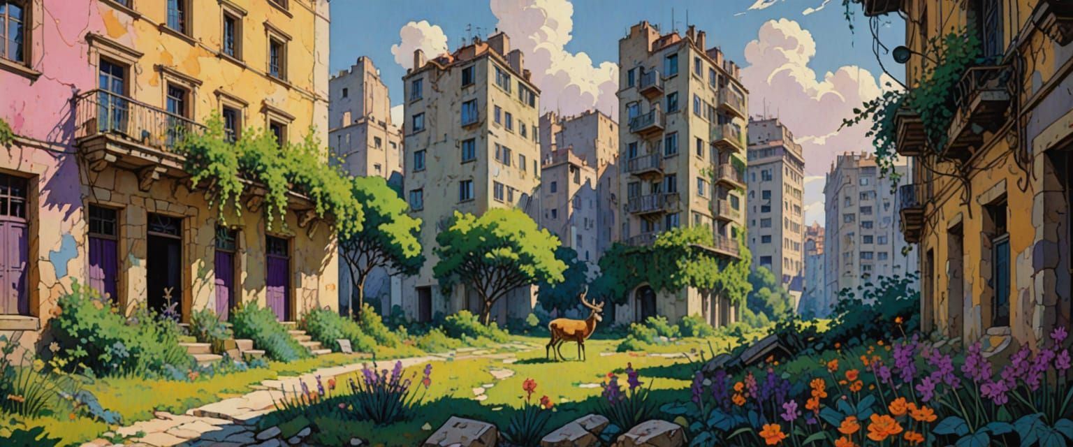 Impressionistic Ruins of a Modern City