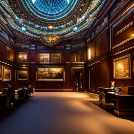 Humanoid Panther Businessman in Hyperdetailed Office